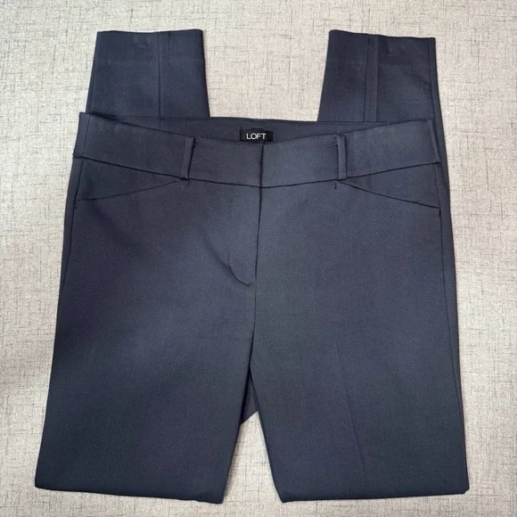 LOFT Marisa Skinny Slim Ankle Pencil Dress Pants Gray Size 8 - Picture 7 of 10